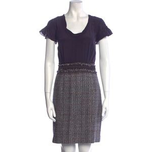 Rebecca Taylor purple silk and tweed dress